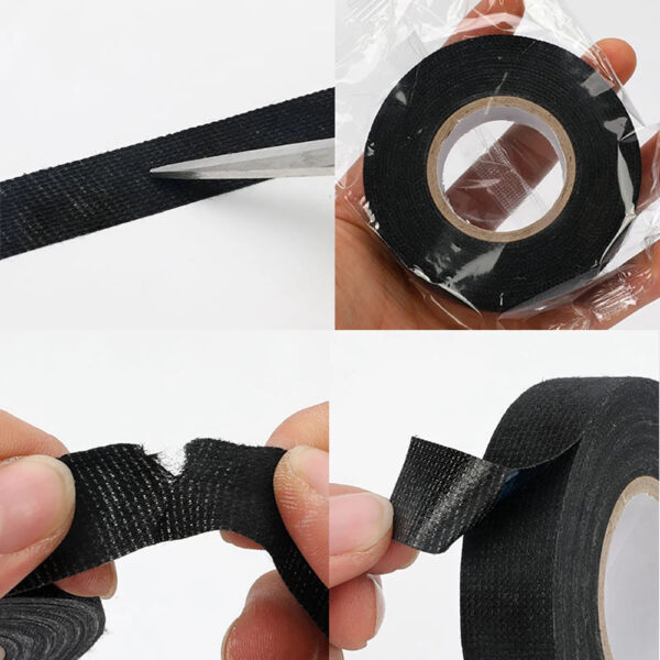 1-4pcs 15/25M High Temp Wire Harness Wrapping Tape Self-Adhesive Automotive Wiring Harness Fabric Tape for Car Noise Damping - Image 6