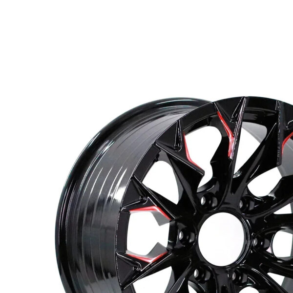 Aluminum Alloy Car Rims 6 Holes 116/17 Inch  Passenger Car for Replace and Repair Customized Size Black  Machine Face - Image 5