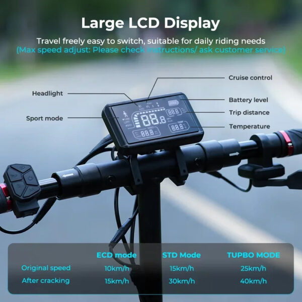 Adult Electric Scooter 800 W kick-start 10 Ah battery 40 km range 10-inch off-road tyres 40 km/h top speed city or trail ready - Image 2