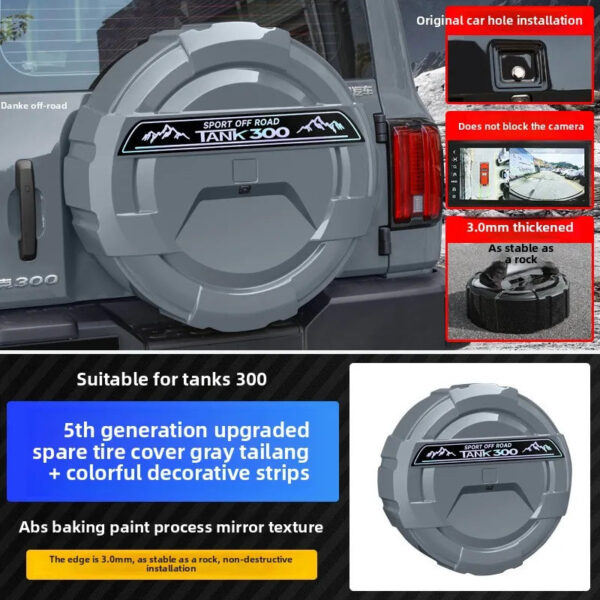 Tank 300 Mechanical Style Spare Tire Cover Rear Door Shell Modification Accessory for Vehicle - Image 11