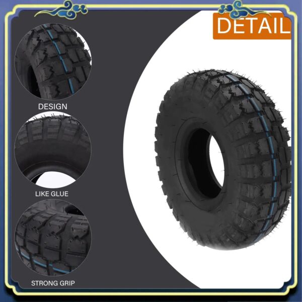 AU16-4.10/3.50-4 410/350-4 ATV Quad Go Kart 47Cc 49Cc Chunky 4.10-4 Tire Inner Tube Fit All Models 3.50-4 4 Inch Tire - Image 2