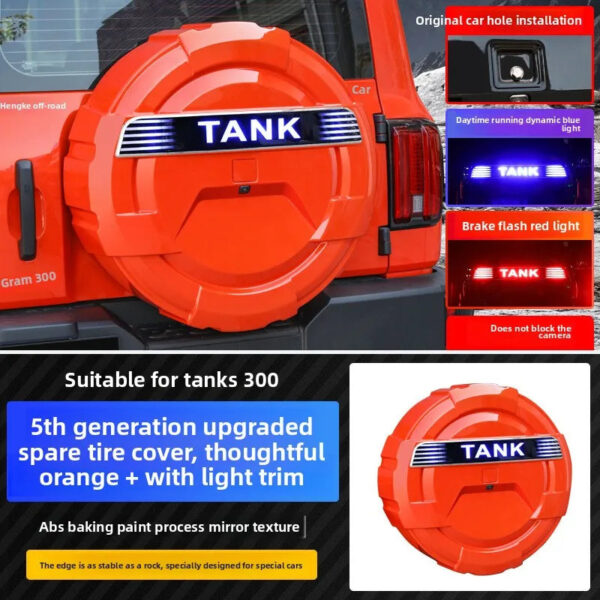 Tank 300 Mechanical Style Spare Tire Cover Rear Door Shell Modification Accessory for Vehicle - Image 6
