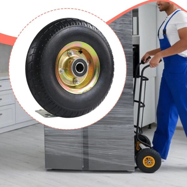 10" 3.50-4 Wheelbarrow Tire Wheel Flat Free Replacement for Utility Cart - Image 3