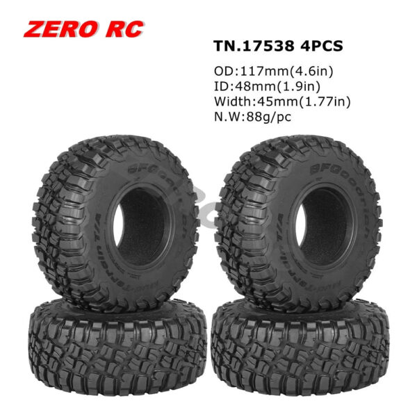 RC TRUCK 1.9" Rock Crawler Tires 90-117mm Tyre For 1/10 Off Road AXIAL SCX10 II III CAPRA TRAXXAS TRX-4 RGT MST RC4WD D90 WHEEL - Image 37