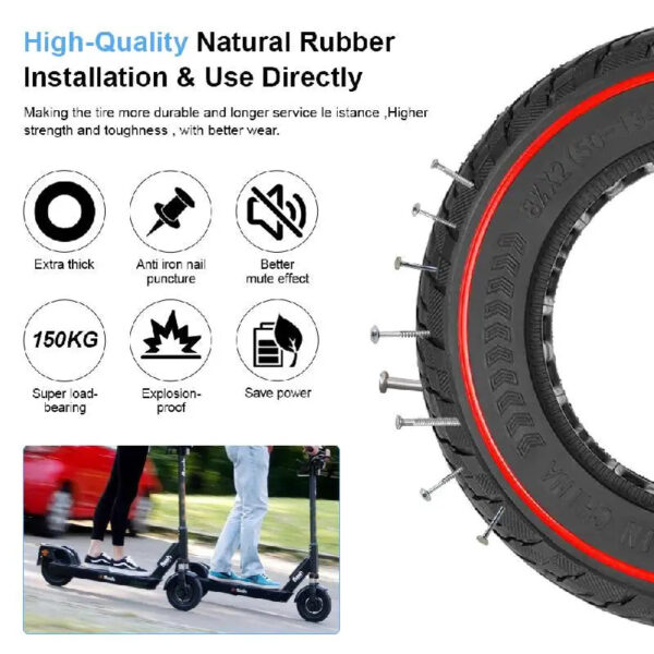 8.5 Inch Solid Tire 8 1/2x2 For VSETT 9&9+ / ZERO8&9  /Inokim Light 2  Scooter 50-134 Puncture Resistant Tyres Replacement Parts - Image 4