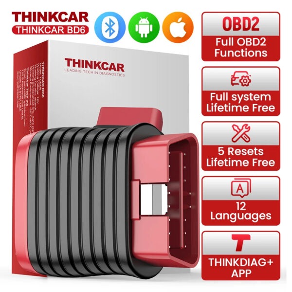 Lifetime Free Update THINKCAR BD6 obd2 Scanner Bluetooth,  All System Diagnostic Tool 5  Reset for 120 Car Brands iOS & Android - Image 8
