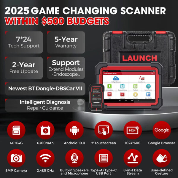 2025 Latest LAUNCH X431 CRP919E BT DBScar VII Car Diagnostic Tools CAN FD DOIP All System 31+ Reset ECU Coding Auto OBD2 Scanner - Image 6