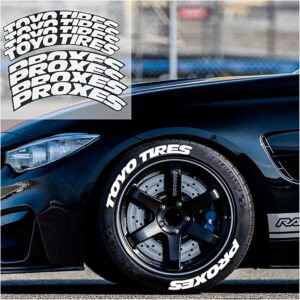 8Pcs/Lot Car Tire Wheel Lettering Car Tuning Universal 3D Permanent PVC Joined Tire Decoration Stickers Letters for Motorcycle