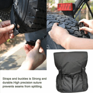 AED8-Spare Tire Trash Bag Outdoors Storage Bag For Wrangler UTV SUV RV Truck Off-Road Recovery Gear Adjustable Universal