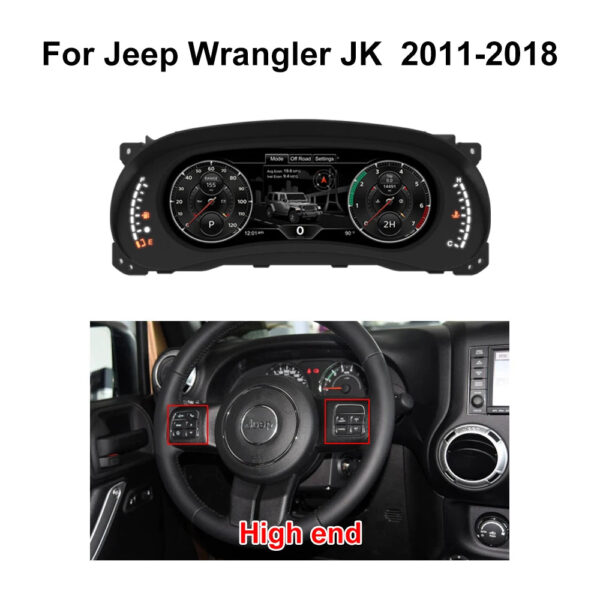 Krando 12.3'' Wireless Carplay Car Radio For Jeep Wrangler JK 2011-2017 Linux cockpit Speedometer dashboard Virtual Instrument - Image 8