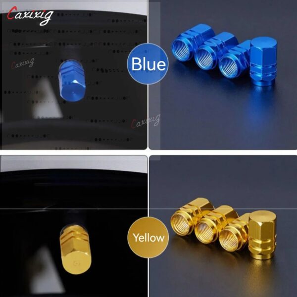 Aluminum Alloy Car Wheel Tire Valve Caps Tyre Rim Stem Covers Airdust Waterproof  For Automobiles Motorcycles Trucks Bikes - Image 4