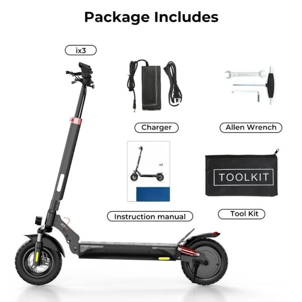 Adult Electric Scooter 800 W kick-start 10 Ah battery 40 km range 10-inch off-road tyres 40 km/h top speed city or trail ready - Image 7