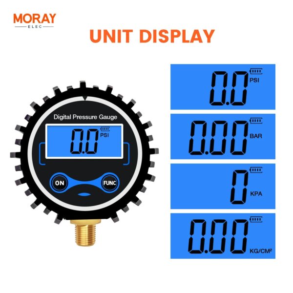 Moray ME266P NPT1/4 Battery Powered High Quality Car Truck Motorcycle Oil Pressure Sensor with Tire Air Digital Pressure Gauge - Image 4