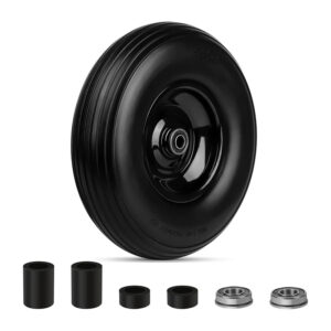 A33K-13Inch Wheelbarrow Tires 4.00-6 Flat Free Tire And Wheel, For Wheelbarrows Garden Wagon Cart Wheel