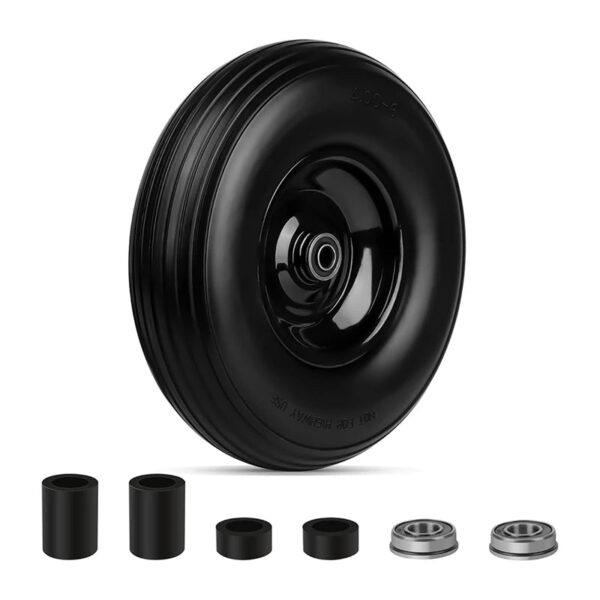 A33K-13Inch Wheelbarrow Tires 4.00-6 Flat Free Tire And Wheel, For Wheelbarrows Garden Wagon Cart Wheel
