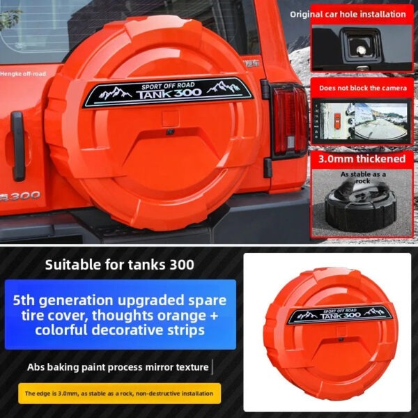 Tank 300 Mechanical Style Spare Tire Cover Rear Door Shell Modification Accessory for Vehicle - Image 10