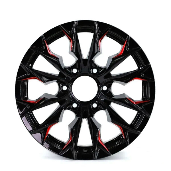 Aluminum Alloy Car Rims 6 Holes 116/17 Inch  Passenger Car for Replace and Repair Customized Size Black  Machine Face - Image 2