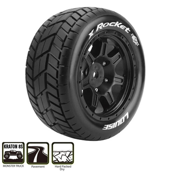 LOUISE RC Tires 213x98mm 24MM Hex Adapter For 1/5 ARRMA KRATON 8S Monster Truck Mountain Off-road Tires L-T3295BM~L-T3298BM - Image 3