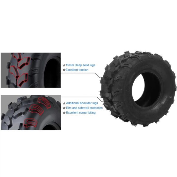 Quad Bike Outer Tire ATV Tubeless Tire Large Friction for utvs Dirt Bikes for 8x7in Wheel Rim - Image 6