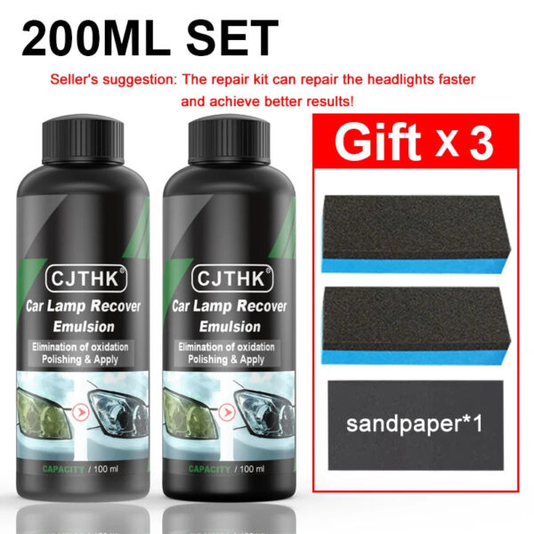 Car Headlight Restoration Polishing Kits Headlamp Scratch Remover Repair Cleaning Paste Remove Oxidation Headlight Polish Liquid - Image 14