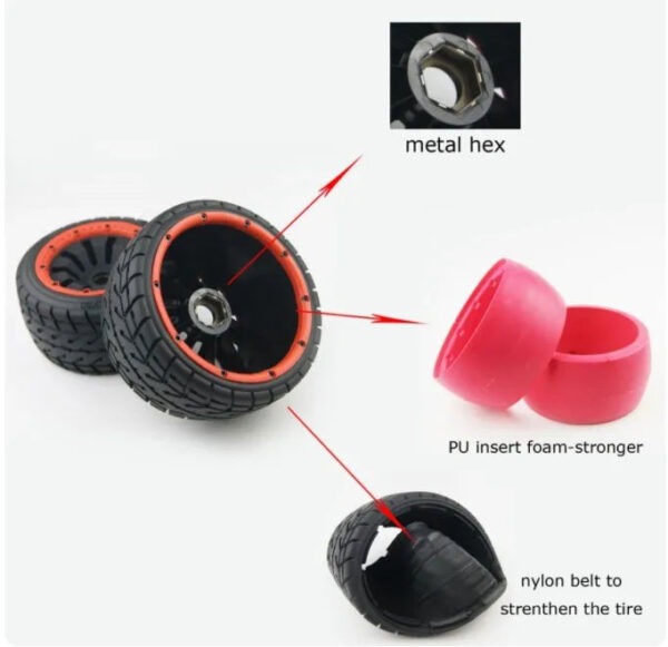 170mm Front Rear On Road Belted Tire wheel set For 1/5 rc car  Baja 5b - Image 3