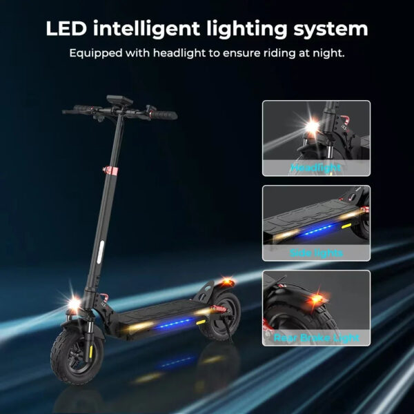 Adult Electric Scooter 800 W kick-start 10 Ah battery 40 km range 10-inch off-road tyres 40 km/h top speed city or trail ready - Image 3