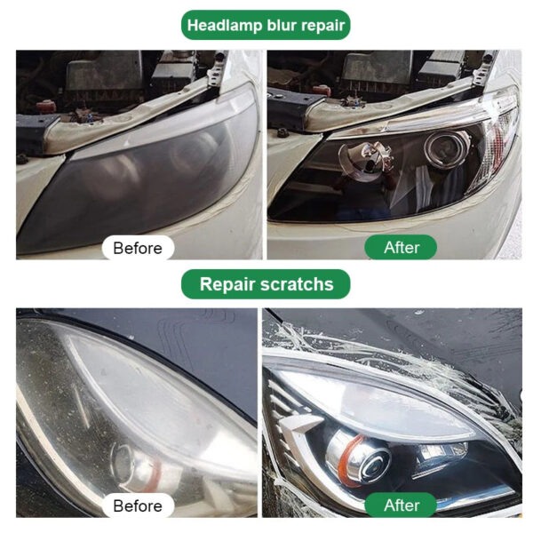 Car Headlight Restoration Polishing Kits Headlamp Scratch Remover Repair Cleaning Paste Remove Oxidation Headlight Polish Liquid - Image 6