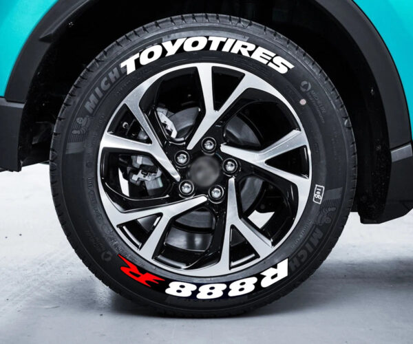 8Pcs/Lot Car Tire Wheel Lettering Car Tuning Universal 3D Permanent PVC Joined Tire Decoration Stickers Letters for Motorcycle - Image 3