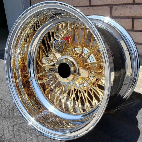 13*7 14*7 Inch  Luxury Passenger Car Wheel 5x4.5"/4.75"/5"Bolt Pattern Spoke  Wire Wheels