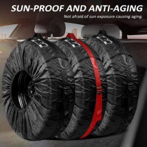 1PC Tire Cover, Waterproof Spare Tire Cover Tough Tire Wheel Protector for Cars SUVs Vans Pickup Trucks, Fits Tires 13'' to 18''