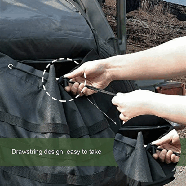 AED8-Spare Tire Trash Bag Outdoors Storage Bag For Wrangler UTV SUV RV Truck Off-Road Recovery Gear Adjustable Universal - Image 4