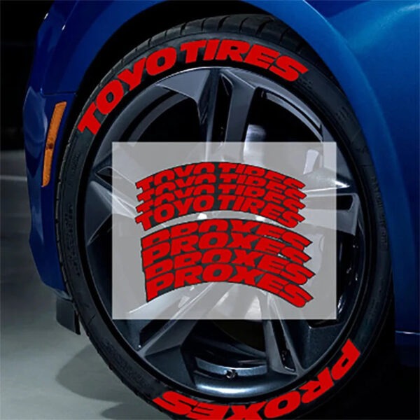 8Pcs/Lot Car Tire Wheel Lettering Car Tuning Universal 3D Permanent PVC Joined Tire Decoration Stickers Letters for Motorcycle - Image 2