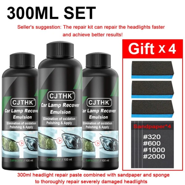 Car Headlight Restoration Polishing Kits Headlamp Scratch Remover Repair Cleaning Paste Remove Oxidation Headlight Polish Liquid - Image 19