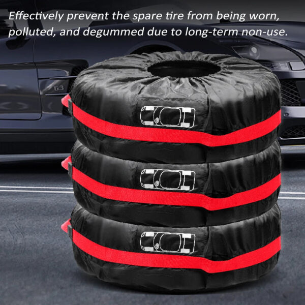 1PC Tire Cover, Waterproof Spare Tire Cover Tough Tire Wheel Protector for Cars SUVs Vans Pickup Trucks, Fits Tires 13'' to 18'' - Image 2