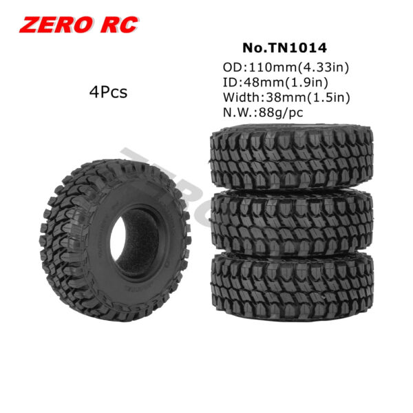 RC TRUCK 1.9" Rock Crawler Tires 90-117mm Tyre For 1/10 Off Road AXIAL SCX10 II III CAPRA TRAXXAS TRX-4 RGT MST RC4WD D90 WHEEL - Image 30