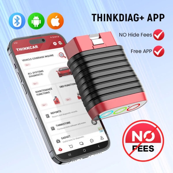 Lifetime Free Update THINKCAR BD6 obd2 Scanner Bluetooth,  All System Diagnostic Tool 5  Reset for 120 Car Brands iOS & Android - Image 2