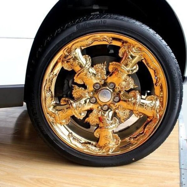 Hot Sale Customize Gold Alloy Passenger Car Wheels Rims 4x100 15 16 17 18 19 20 21 22 Inch Golden Dragon Shaped Wheel - Image 4