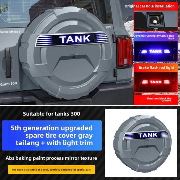 Tank 300 Mechanical Style Spare Tire Cover Rear Door Shell Modification Accessory for Vehicle - Image 7