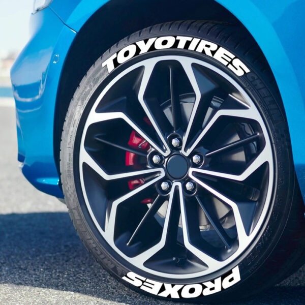 8Pcs/Lot Car Tire Wheel Lettering Car Tuning Universal 3D Permanent PVC Joined Tire Decoration Stickers Letters for Motorcycle - Image 4