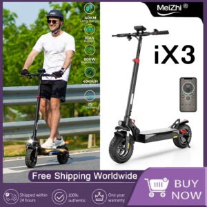 Adult Electric Scooter 800 W kick-start 10 Ah battery 40 km range 10-inch off-road tyres 40 km/h top speed city or trail ready